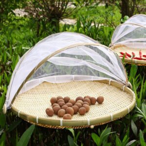 Bamboo Woven Insect-proof Storage Household Fruit Basket Drying Basket Anti-fly and Insect-proof Farmhouse Products Bamboo Sieve 1