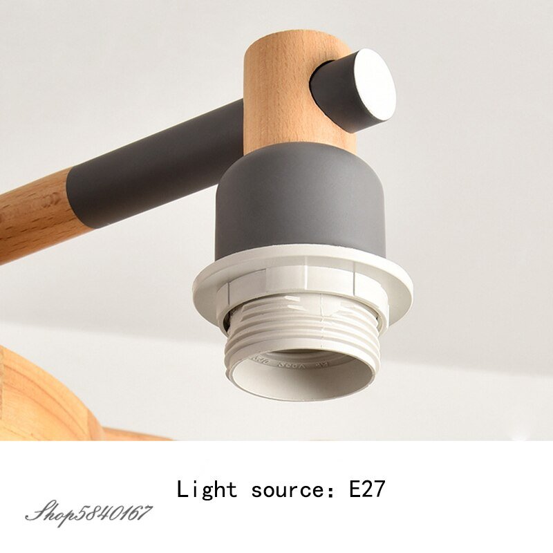 Nordic Modern Chandeliers Deco Wood Lamp Lustre LED Chandelier Lighting Living Room Hanging Lamps Bedroom Suspension Luminaire 4