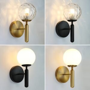 Nordic Modern Wall Lamp Beside Bedroom Glass Ball LED Wall Lights Fixtures Bathroom Mirror Light Stair Light 1