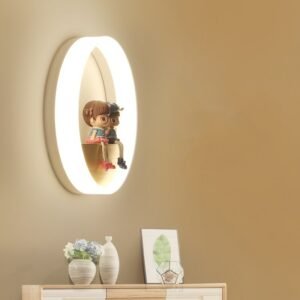 Nordic solid wood bedside lamp bedroom aisle modern minimalist corridor personality living room creative wall lamp 1