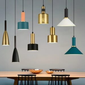 Industrial Pendant Lights Black Gold Loft Iron Hanging Lamp with Lamp shade for Kitchen Dining Room Design Bedroom Lighting Bar 1