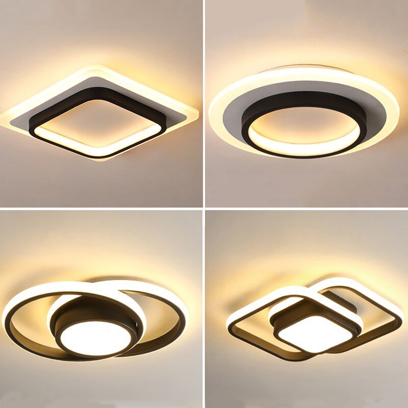 Modern LED Ceiling Lights For Aisle Balcony Black/White Frame Ceiling Lamp art home decor Corridor Light fixtures 1