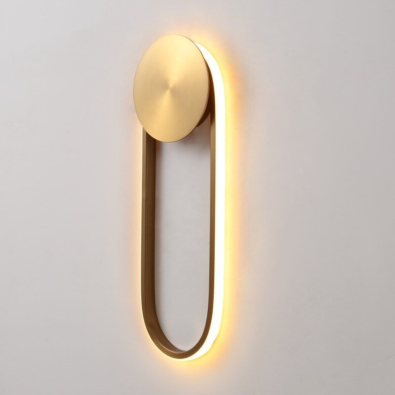 Modern LED Wall Light Gold Indoor Decor Sconce Long Strip Ring Nordic Living Room Kitchen Hall Bedroom Lamp 4