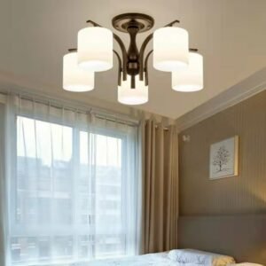 Nordic glass Ceiling Lights living room Retro bedroom lamp home Decor lighting fixture American chandelier 1