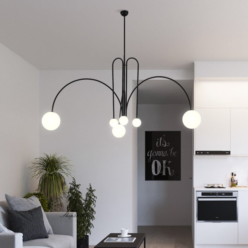 Postmodern Iron Pendant Lights Nordic Designer Hanglamp for Dining Room Cafe Restaurant Light Loft Suspension Led Light Fixtures 5
