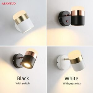 LED rotating wall lamps Modern simple metal Acrylic wall lamp creative Living room study bedroom aisle Wall Lights with switch 1