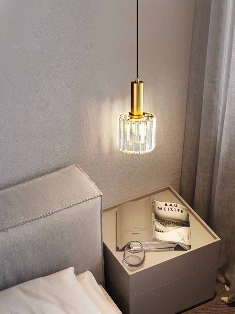 Crystal Pendant Light Modern Kitchen Island Lighting Gold Black Chandelier for Dining Bedroom Bedside Hang Lamp 2
