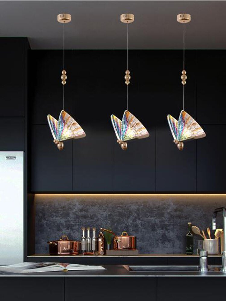 Modern LED Pendant Lamp Butterfly Hanglamp Living Bedroom Decor Lighting Fixtures Fancy Bar Indoor Light 4