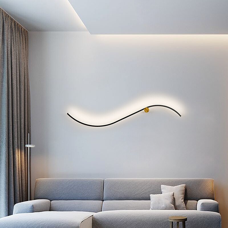 Modern Minimalist LED Wall Lamps Living Room Bedroom Bedside Luster AC110V-240V Indoor black Lamp Aisle Lighting decora 2
