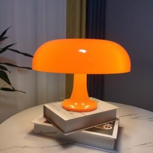 Nordic Acrylic Desk Lamp Designer Orange Mushroom Table Lamp Lights Minimalist Bedroom Cute Beside Lamp Study Living Room Decor 1