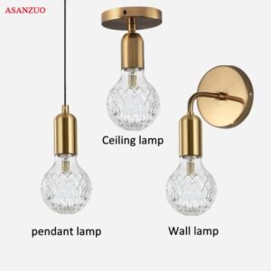 Glass Bottle LED Pendant Light Creative Brass Pedant Lamps for Restaurant Dining Room Bedroom Wall Light Living Room Hang lamp 1