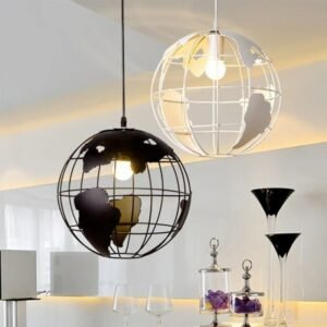 Black White Globe Pendant Lights for Kitchen Bar Dining Room Restaurant Coffee Shop Home Decoration Hanging Lamp 1