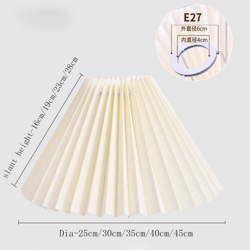 New Pleats Lampshade for Table Lamp Standing Floor Lamps Korean Style Pleated Lampshade Cute Desk Lamp Shade Bedroom Lamps E27 2