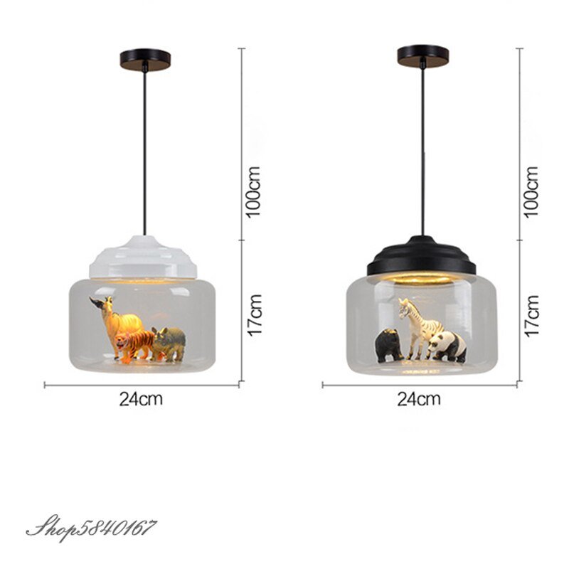Creative Pendant Lights with Animal Cute Lamp Hanging Lights for Children's Bedroom Lamps Pendant Lamp Loft Living Room Pendant 5