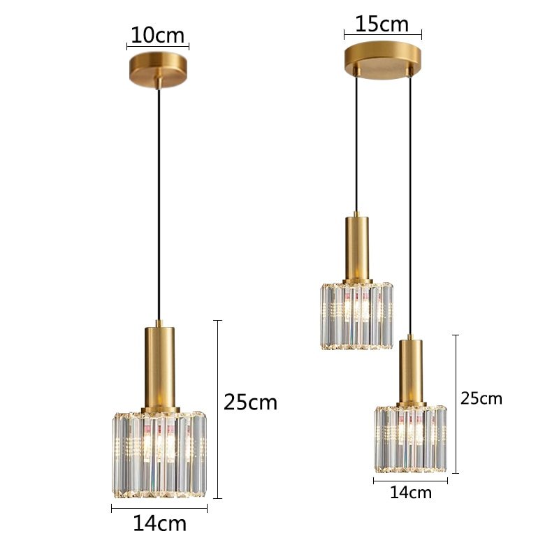 Crystal Pendant Light Modern Kitchen Island Lighting Gold Black Chandelier for Dining Bedroom Bedside Hang Lamp 6