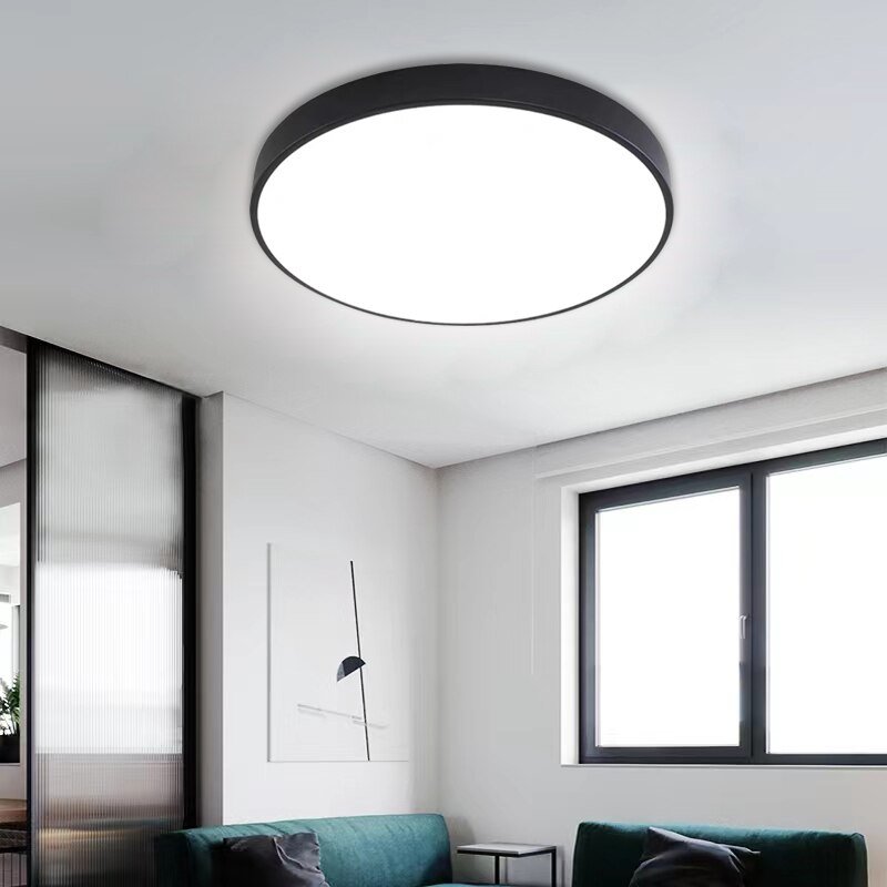 Modern Square LED Ceiling lights Black White luminaria Ultra-thin Round Ceiling Lamp Kitchen Foyer Dining Room Light Fixtures 4