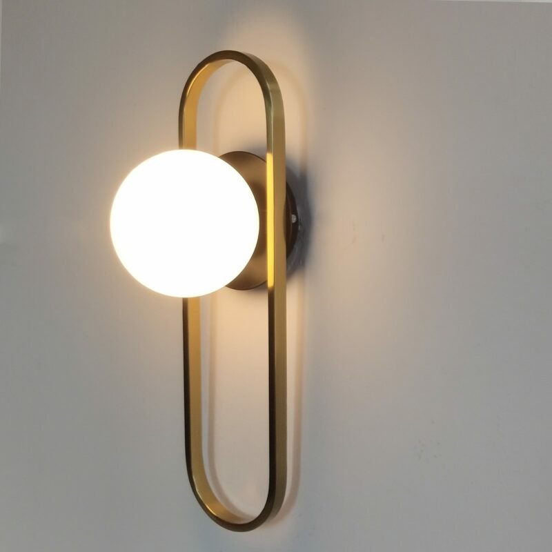 Modern Glass LED Wall Lamp Gold Sconces Living Bedroom Bathroom Fixture Restaurant Dining Indoor Home Decor Light 4