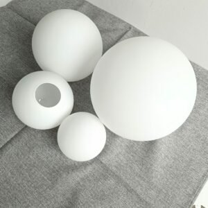 White glass ball pendant lights shade high temperature explosion proof non-deformable milky glass ball lampshade 1