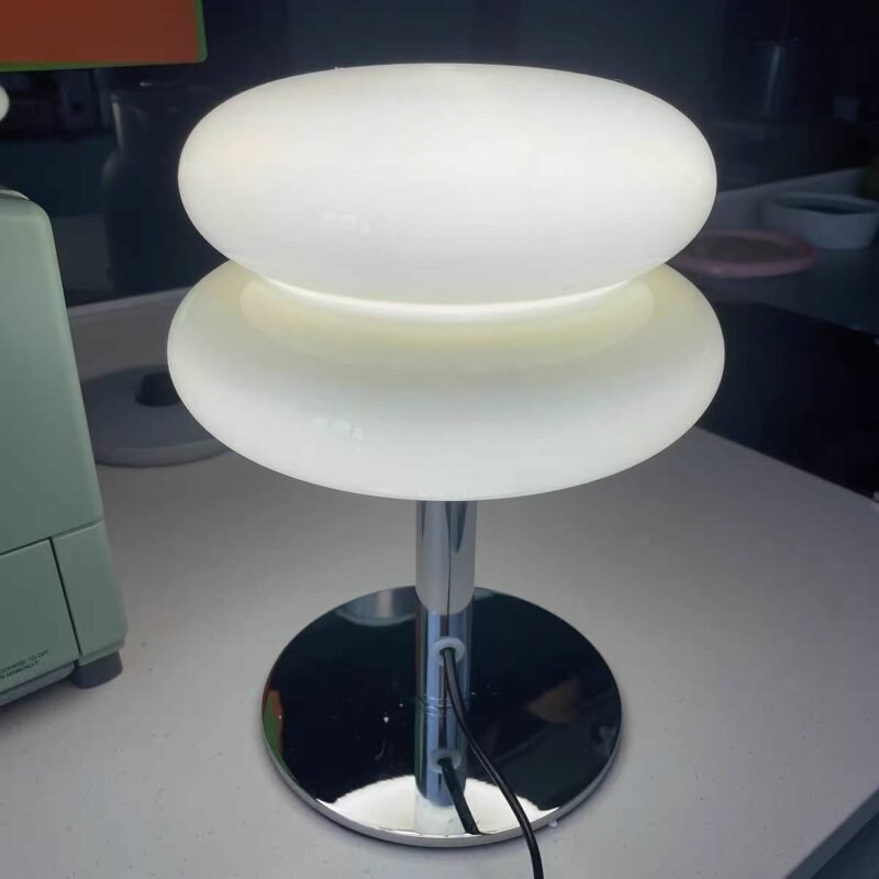 Macaron Glass Table Lamp Home Living Room Atmosphere Lamps Eye Protection Night Light Girl Bedroom Bedside Decor desk lamp 5
