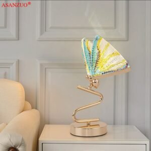Butterfly Lampshade Night Lamps Nordic Bedside Table Lamp Gold Modern Bedroom Hall Restaurant desk Lamp For Living Room 1