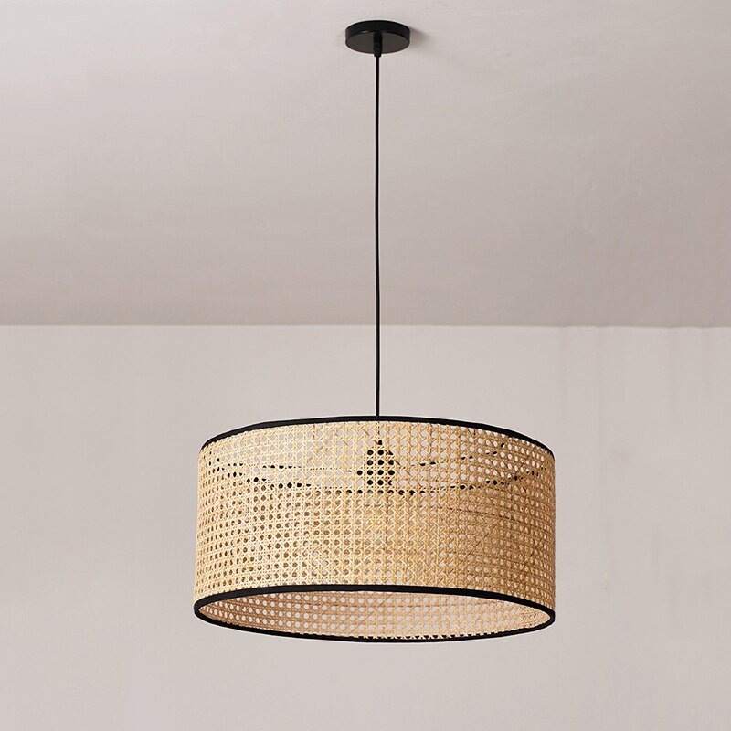 Japanese Style Modern Hanglamp Rattan Pendant Light Fixture Handmade Light Lamp for Living Room Dining Room Decoration Luminaire 5