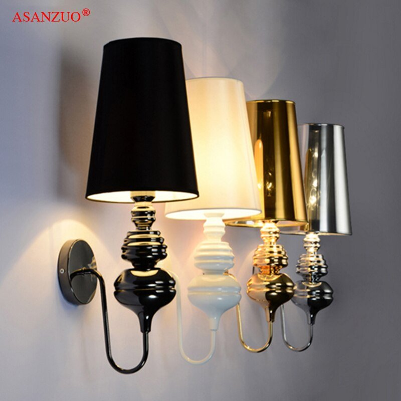 Spanish guards wall lamps Gold silver black white decor ighting fixture hotel corridor living room bedroom Bedside Wall light 2