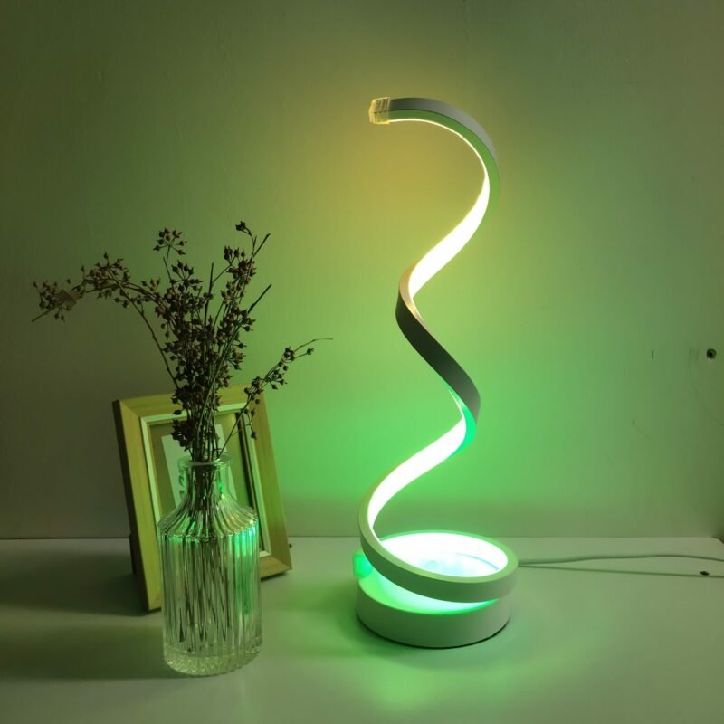 Spiral shape LED Table Light Remote Control Warm White Dimmable Desk Lamp With UK US EU AU Plug Bedside Lights Decor 4