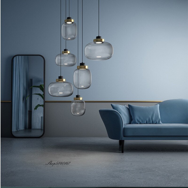 Nordic glass LED Pendant Lights modern Dining Room Living Room bedroom pendant lamp Decor Lighting Fixtures Industrial Luminarie 2