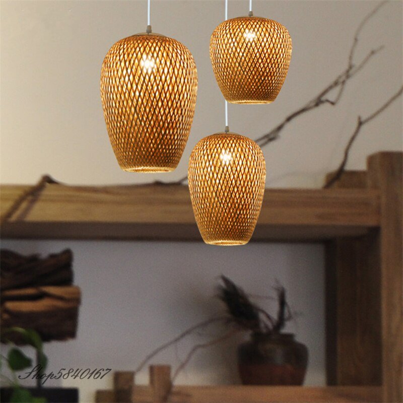 Chinese Handmake Bamboo Pendant Light For Living Room Dining Room Loft Light Fixture Restaurant Hanglamp Decor Luminaire E27 2