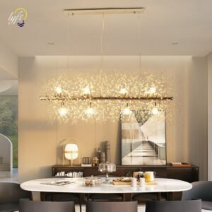 LED Clear Crystal Starburst Ceiling Chandelier Pendant Hanging Lamp Bedroom Living Room Nordic Art Deco Light Foyer For Home 1