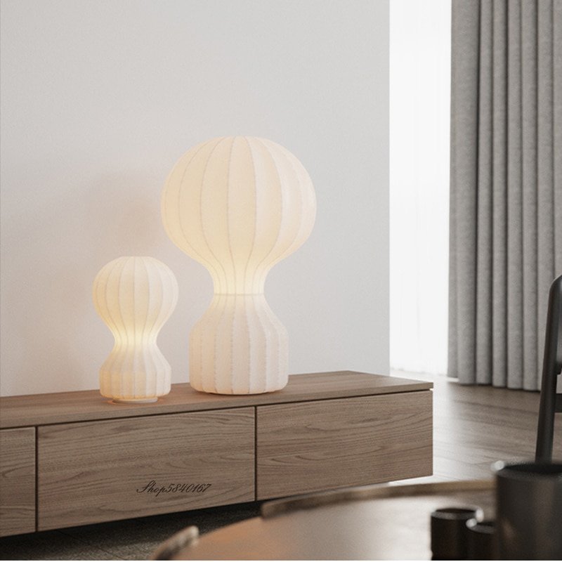 Italian Silk Table Lamps Ins Creative Hot Air Balloon Desk Lamp Lights Living Room Decoration Modern Silk Bedroom Beside Lamp 4