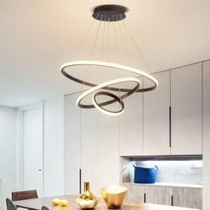 Modern LED 3 Circle Rings Chandeliers Aluminum Body pendant lamp For Dining Living Room Lampar 1