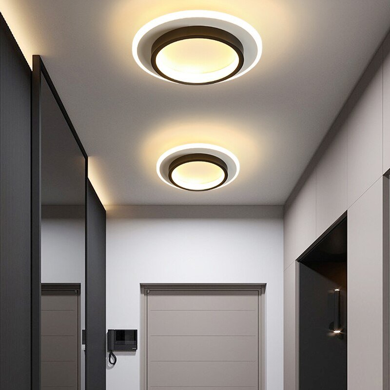 Small Modern LED Aisle Ceiling Lamp 2 Rings Creative Nodic Home Decor Lustre Entrance Corridor Balcony Lights 4