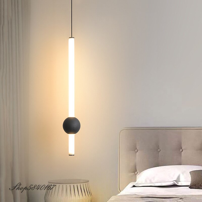 Minimalist Black Pendant Lights Acrylic Lighting Luminaire Suspension Bedroom Hanging Lamps Dining Room Lights Modern Decor Led 2