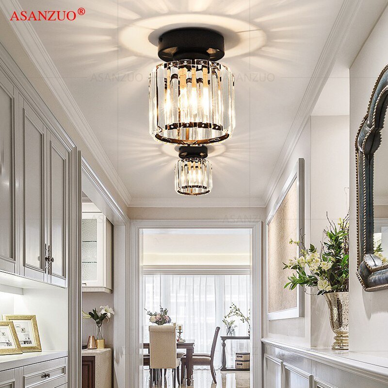Aisle Crystal ceiling lights restaurant Corridor balcony lamp modern E27 led lighting home decor luminaire 3