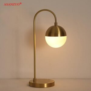 Modern Brass Table Lamp Minimalist bedroom bedside electroplating/copper table lamp Living Room Hotel Decor Lighting Fixtures 1