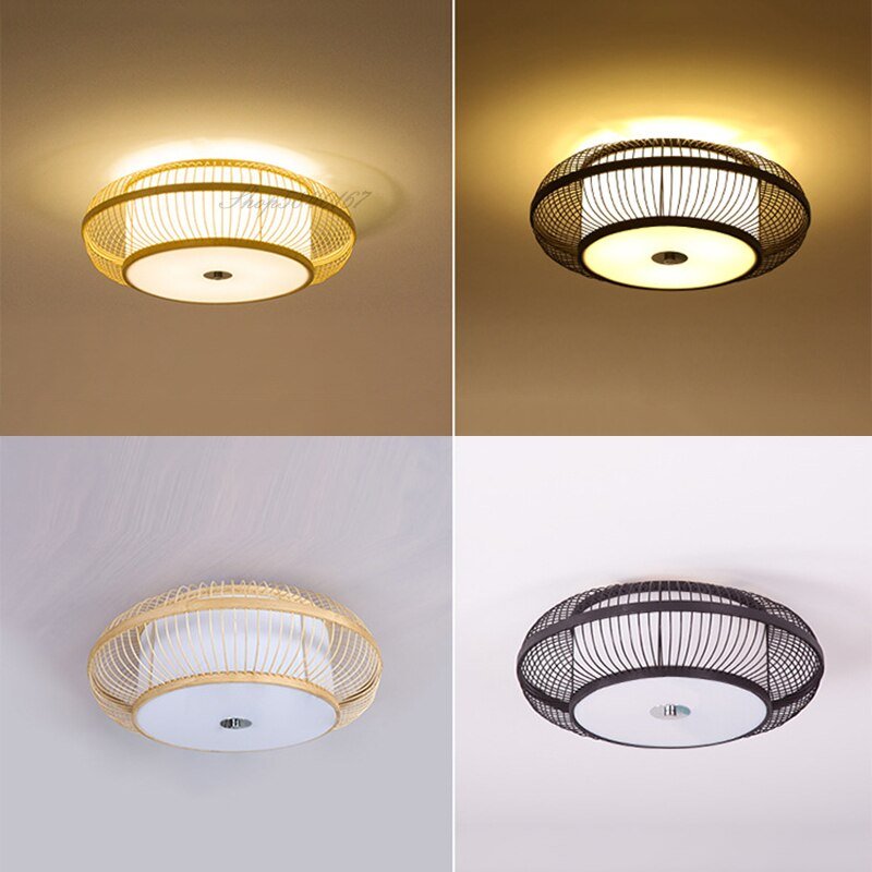Chinese Style Bamboo Ceiling Light Hand Make Hanging Ceiling Lamps for Living Room Dining Room Kitchen Fixtures E27 Luminaire 4