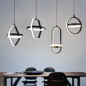 Modern Minimalist LED Pendant Light For Bedroom Restaurant Living Room Gold Black Hanging Lamp Decoration Lustre 1