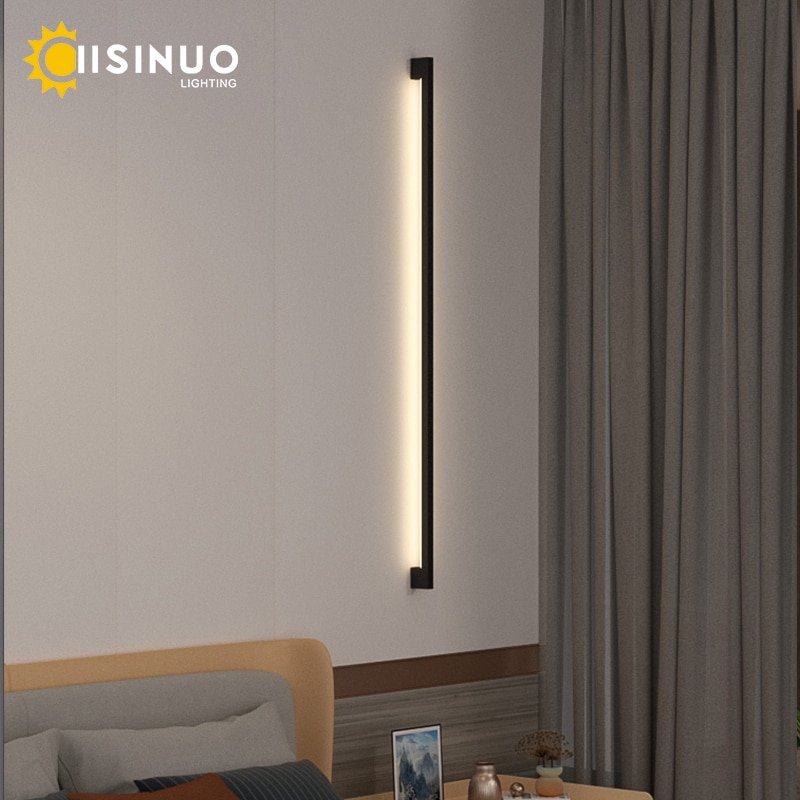 Modern Minimalist Long Wall Lamp LED Wall Mounted Light Indoor Living Room Bedroom Background Lamp Home Decora Fixtures 90V 240V 3