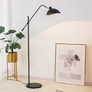 Nordic Black Floor Lamp Marble Base Standing Lamp for Living Room Study Bedroom LED Stand Light Industrial Decor Luminaire Lamp 1