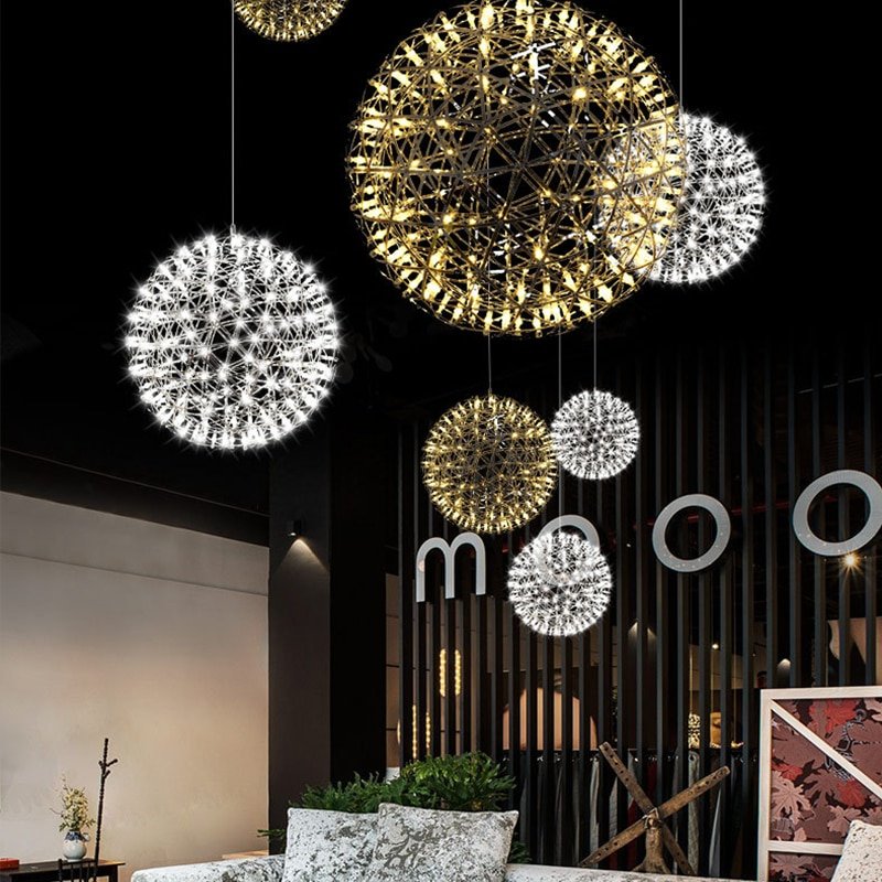 Modern Spark Ball Pendant Light Nordic Lighting Firework Ball For Living Room Dining Home Restaurant Decoration LED Hanging Lamp 3