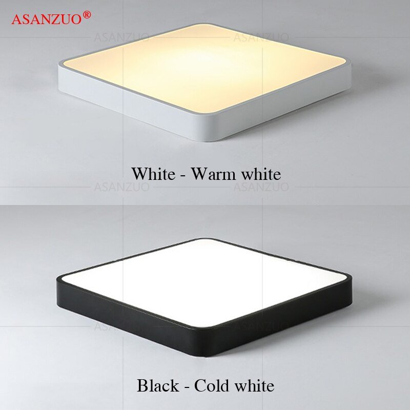 Modern Square LED Ceiling lights Black White luminaria Ultra-thin Round Ceiling Lamp Kitchen Foyer Dining Room Light Fixtures 5