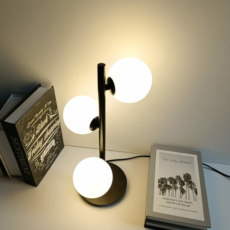 Modern LED Gold Bedroom Table Lamp Nordic Living Room Decor desk lamp Milk White Glass Lampshade Bedside Reading Light 2