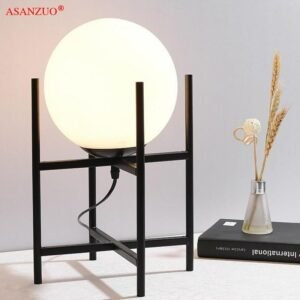 Nordic designer glass ball table lamp modern living room lamp romantic bedroom bedside table lamp 1
