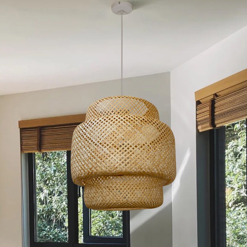 Chinese Style Pendant Light Handmake Bamboo Hanging Lamps for Dining Room Living Room Decor Restaurant Loft Luminaire Hanglamp 2