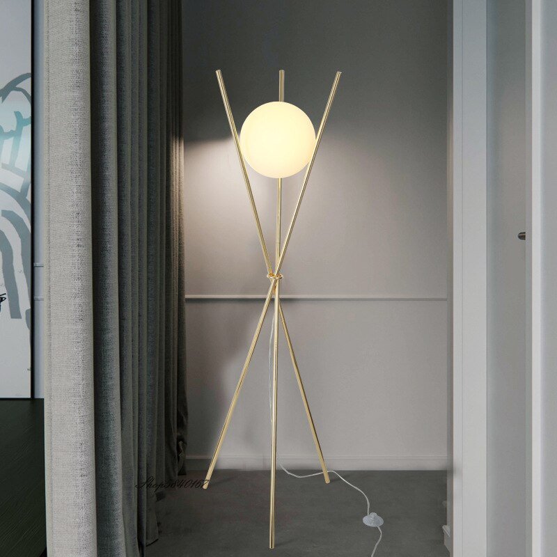 Modern Tripod Led Floor Lamp Nordic Simple Tall Lamp Standing Lamp for Living Room Decor Bedroom Beside Lamp Glass Floor Light 6