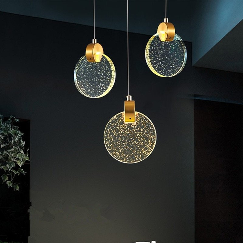 Nordic Luxury LED Crystal pendant lights single double head bedside Long-line hanging lamp Modern Gold Crystal Lighting 4