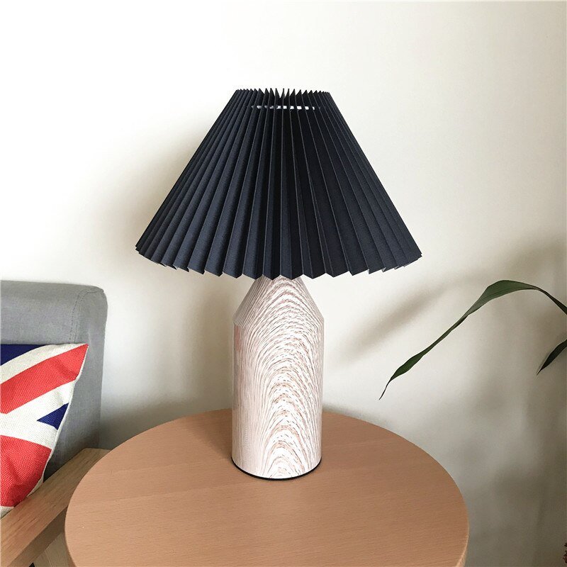 New Pleated Table Lamps Iron Base Creative Beside Lamp Home Decor Bedroom Lamps Table Light for Living Room Desk Lamp E27 Light 3