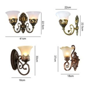 European Artistic Vintage Wall Lamp For Living Room Home decorative Lighting Glass Lampshade E27 Wall Sconce 1