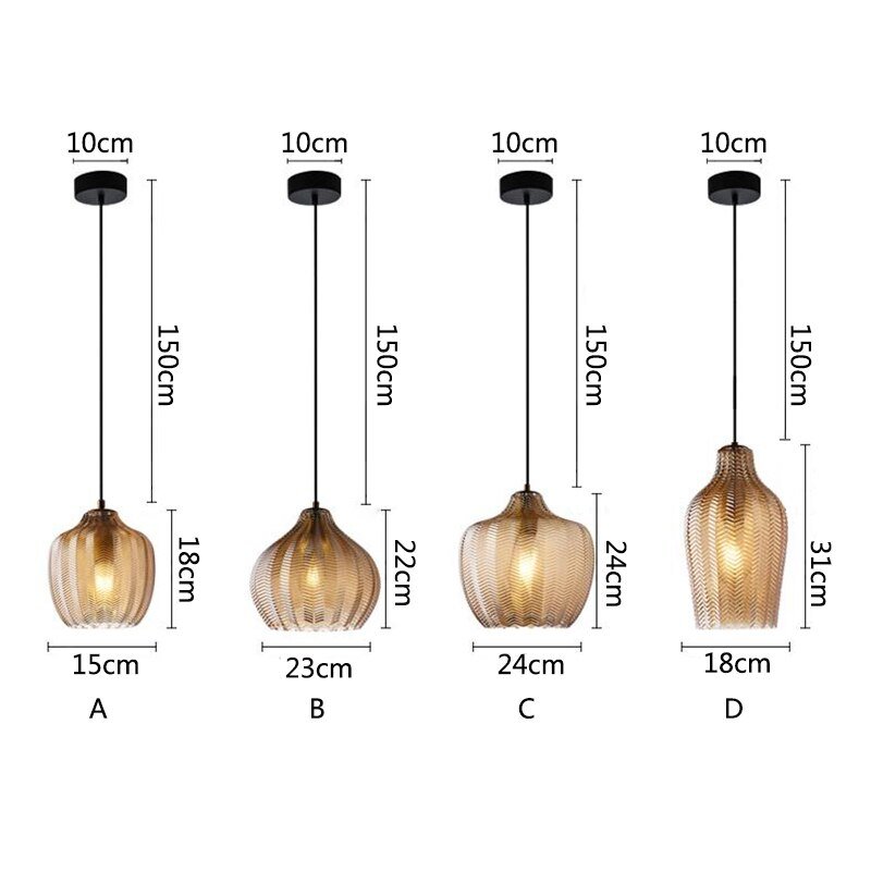 Nordic Pendant Lights Glass Hanging Lamp Kitchen Light Fixtures Restaurant Bedroom Bedside Pendant Lamp 6